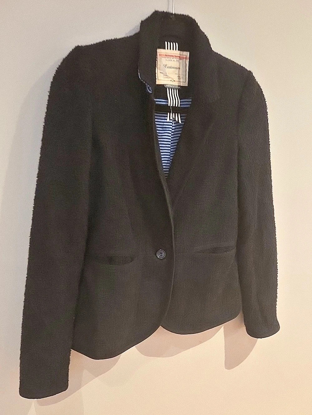 Anthropologie Cartonnier Blazer in Black & Blue Size 4 Like New